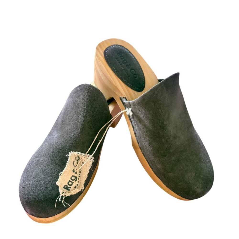-Rag & Co. DARCIE Gray Suede Clogs Women's Size 5 NWT- - Picture 2 of 6